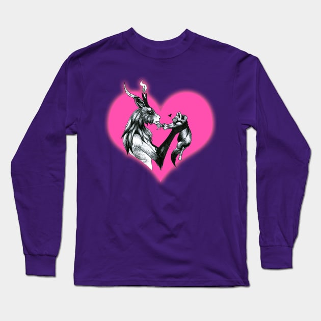 Baphomet and a Love of Cats Long Sleeve T-Shirt by HomicidalHugz